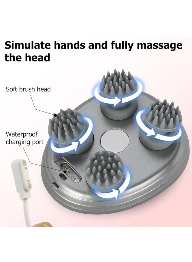Arabest Electric Cordless Hair Scalp Massager with Kneading, Waterproof Rechargeable Handheld Portable Head Scratcher for Hair Growth, Stress Relax and Pain Relief, Ideal Gifts for Women & Men (Gold) - Image 3